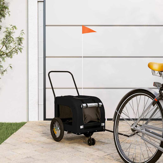 Fietskar voor huisdieren met opslag Zwart 125 x 53 x 54 cm is nu te koop bij PeponiXL, paradijselijk wonen!