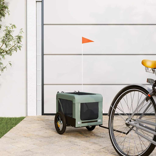 Hondenfietstrailer oxfordstof en ijzer grijs en zwart is nu te koop bij PeponiXL, paradijselijk wonen!