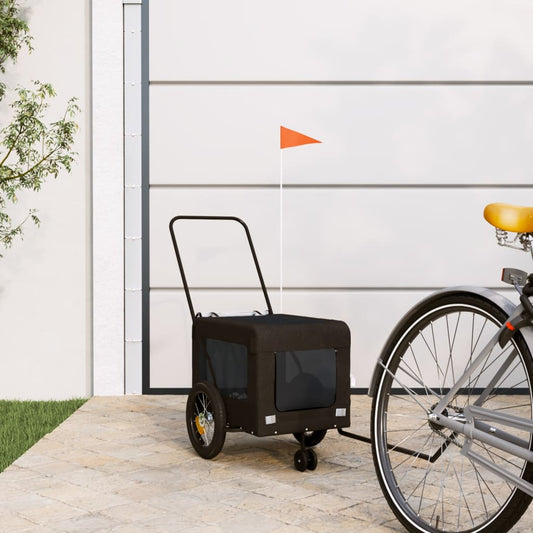 Hondenfietstrailer oxford stof en ijzer zwart is nu te koop bij PeponiXL, paradijselijk wonen!