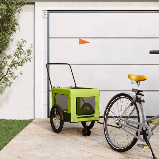 Hondenfietstrailer oxford stof en ijzer groen en zwart is nu te koop bij PeponiXL, paradijselijk wonen!