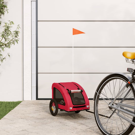 Hondenfietstrailer oxford stof en ijzer rood is nu te koop bij PeponiXL, paradijselijk wonen!