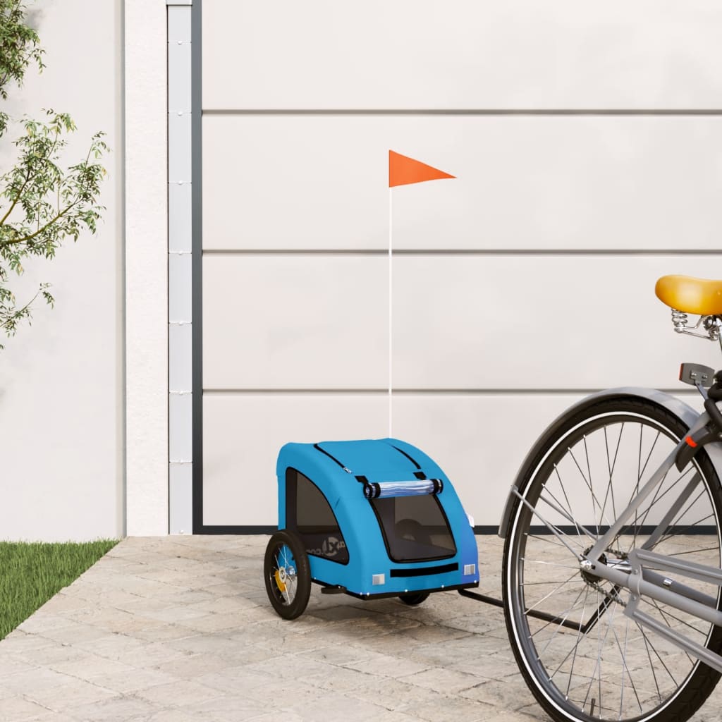 Hondenfietstrailer oxford stof en ijzer blauw is nu te koop bij PeponiXL, paradijselijk wonen!
