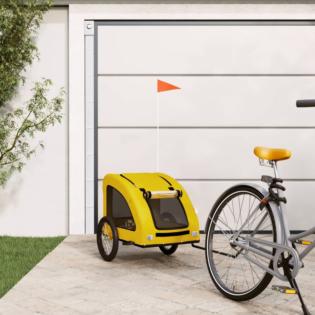 Hondenfietstrailer oxford stof en ijzer geel is nu te koop bij PeponiXL, paradijselijk wonen!