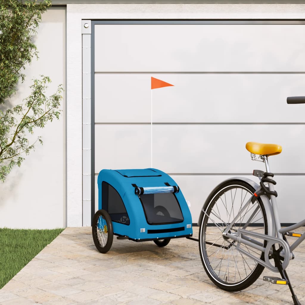 Hondenfietstrailer oxford stof en ijzer blauw is nu te koop bij PeponiXL, paradijselijk wonen!