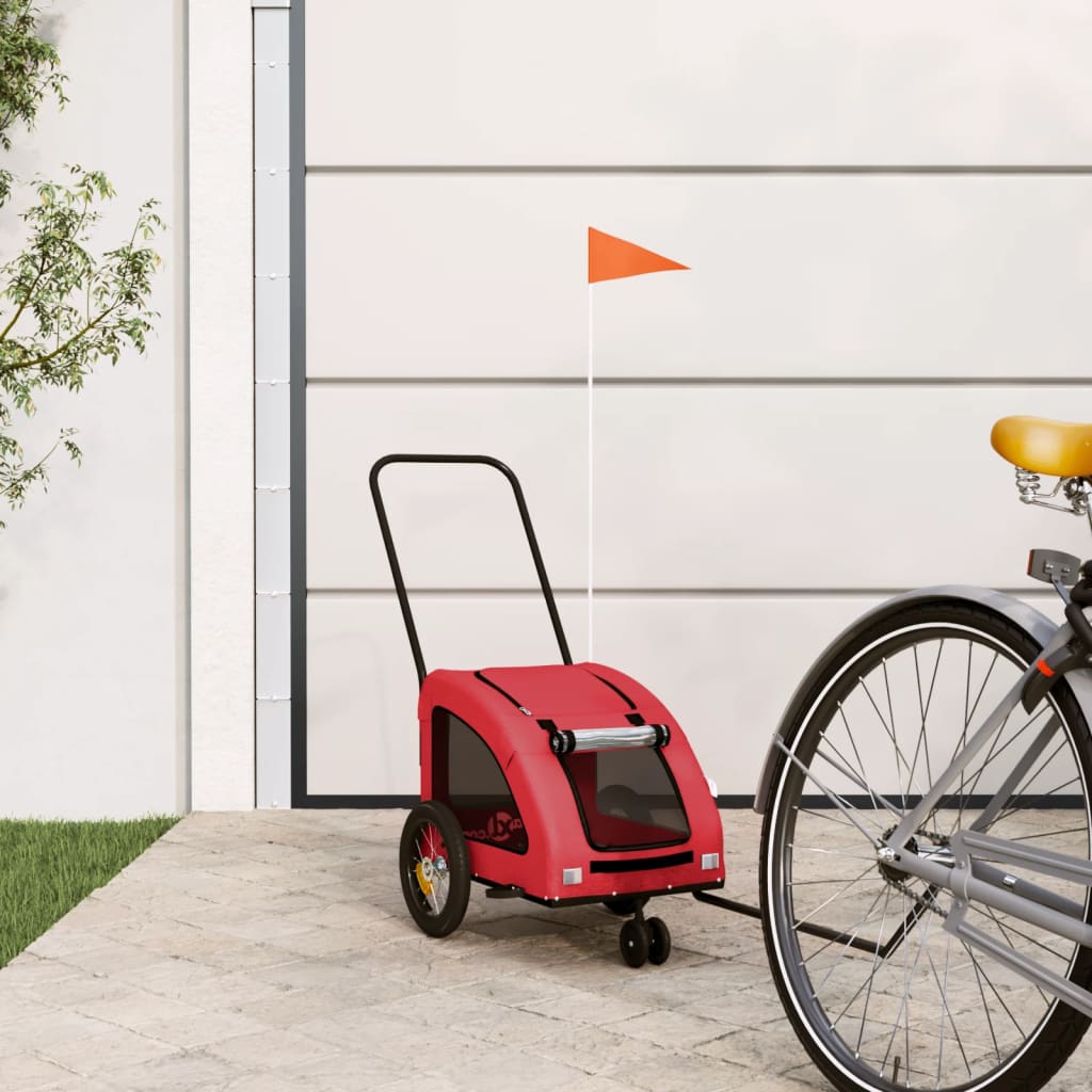 Hondenfietstrailer oxford stof en ijzer rood is nu te koop bij PeponiXL, paradijselijk wonen!