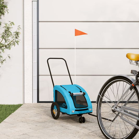 Hondenfietstrailer oxford stof en ijzer blauw is nu te koop bij PeponiXL, paradijselijk wonen!