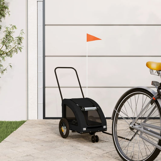 Hondenfietstrailer oxford stof en ijzer zwart is nu te koop bij PeponiXL, paradijselijk wonen!