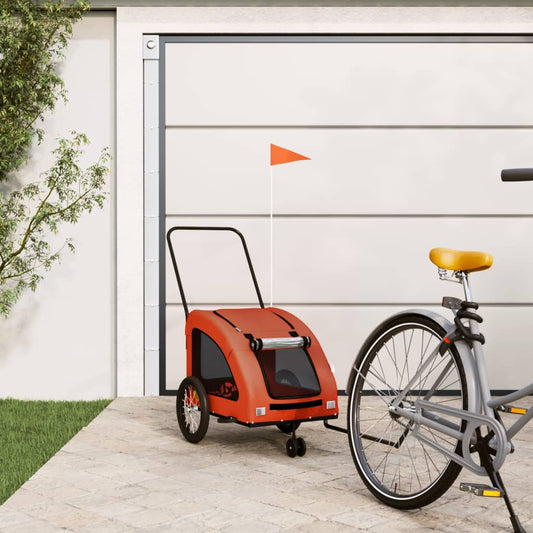 Hondenfietstrailer oxford stof en ijzer oranje is nu te koop bij PeponiXL, paradijselijk wonen!