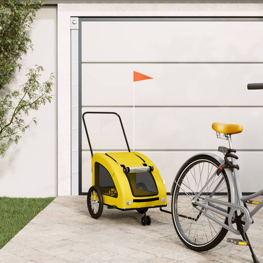 Hondenfietstrailer oxford stof en ijzer geel is nu te koop bij PeponiXL, paradijselijk wonen!