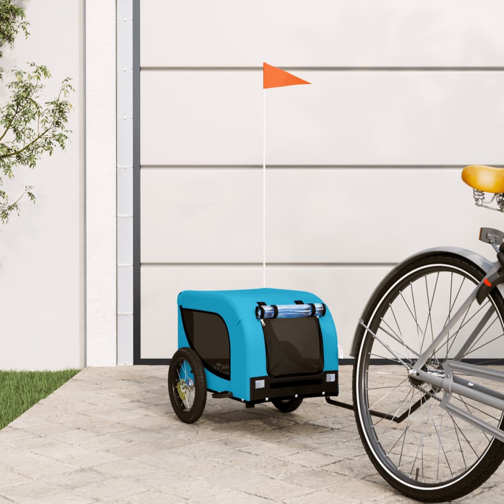 Hondenfietstrailer oxford stof en ijzer blauw en zwart is nu te koop bij PeponiXL, paradijselijk wonen!