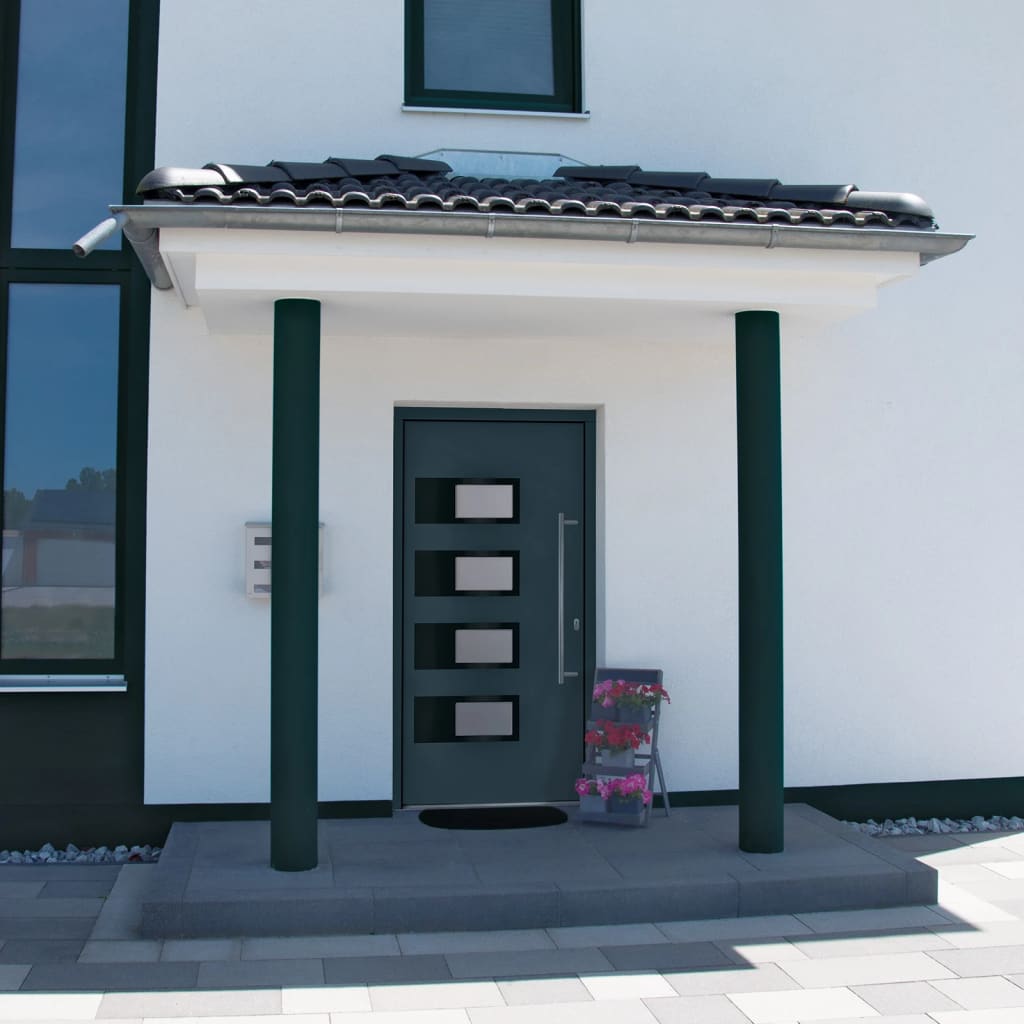 Voordeur 110x210 cm aluminium en PVC antracietkleurig is nu te koop bij PeponiXL, paradijselijk wonen!