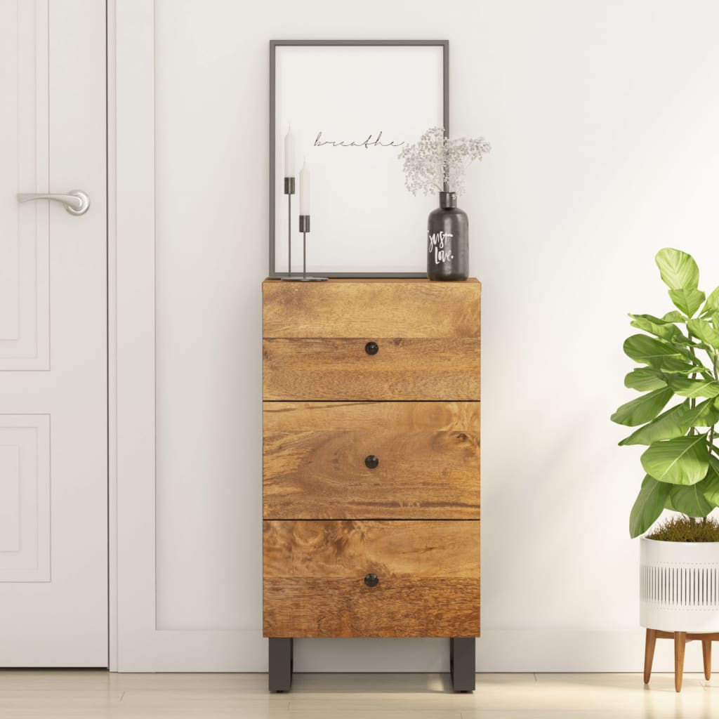 Dressoir met 3 lades 40x33,5x75 cm massief mangohout is nu te koop bij PeponiXL, paradijselijk wonen!