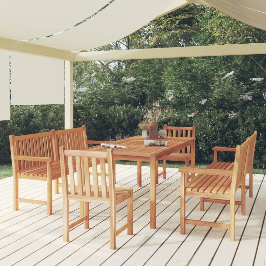 5-delige Tuinset massief teakhout is nu te koop bij PeponiXL, paradijselijk wonen!