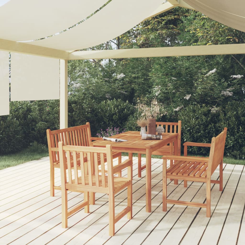 5-delige Tuinset massief teakhout is nu te koop bij PeponiXL, paradijselijk wonen!
