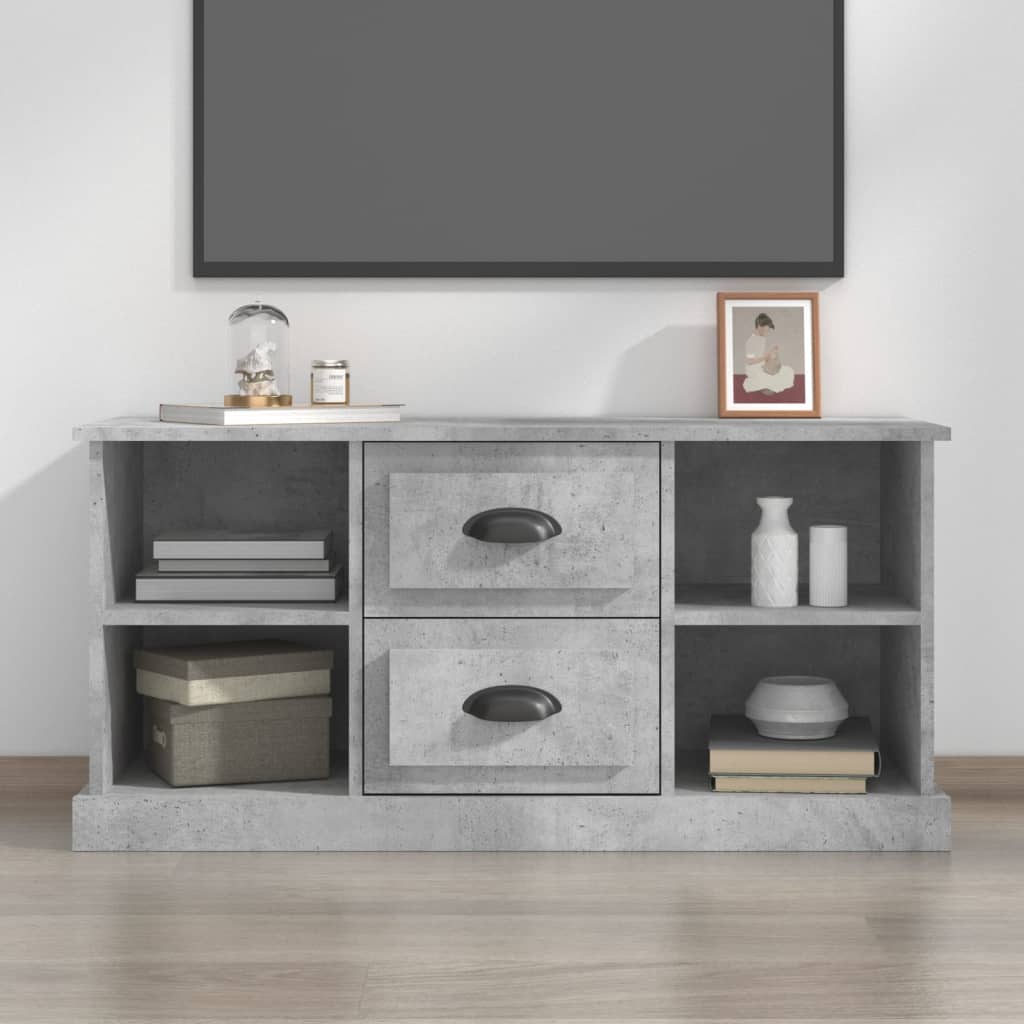 Tv-meubel 99,5x35,5x48 cm bewerkt hout betongrijs is nu te koop bij PeponiXL, paradijselijk wonen!