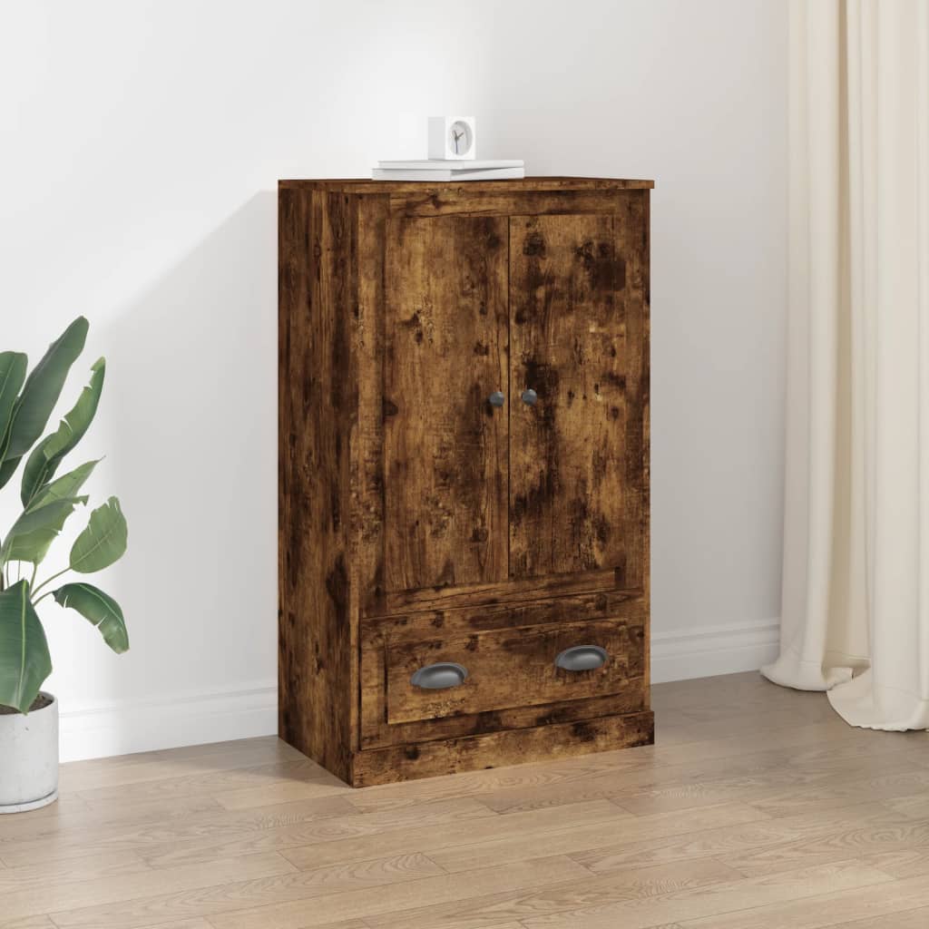 Hoge kast 60x35,5x103,5 cm bewerkt hout gerookt eikenkleurig is nu te koop bij PeponiXL, paradijselijk wonen!