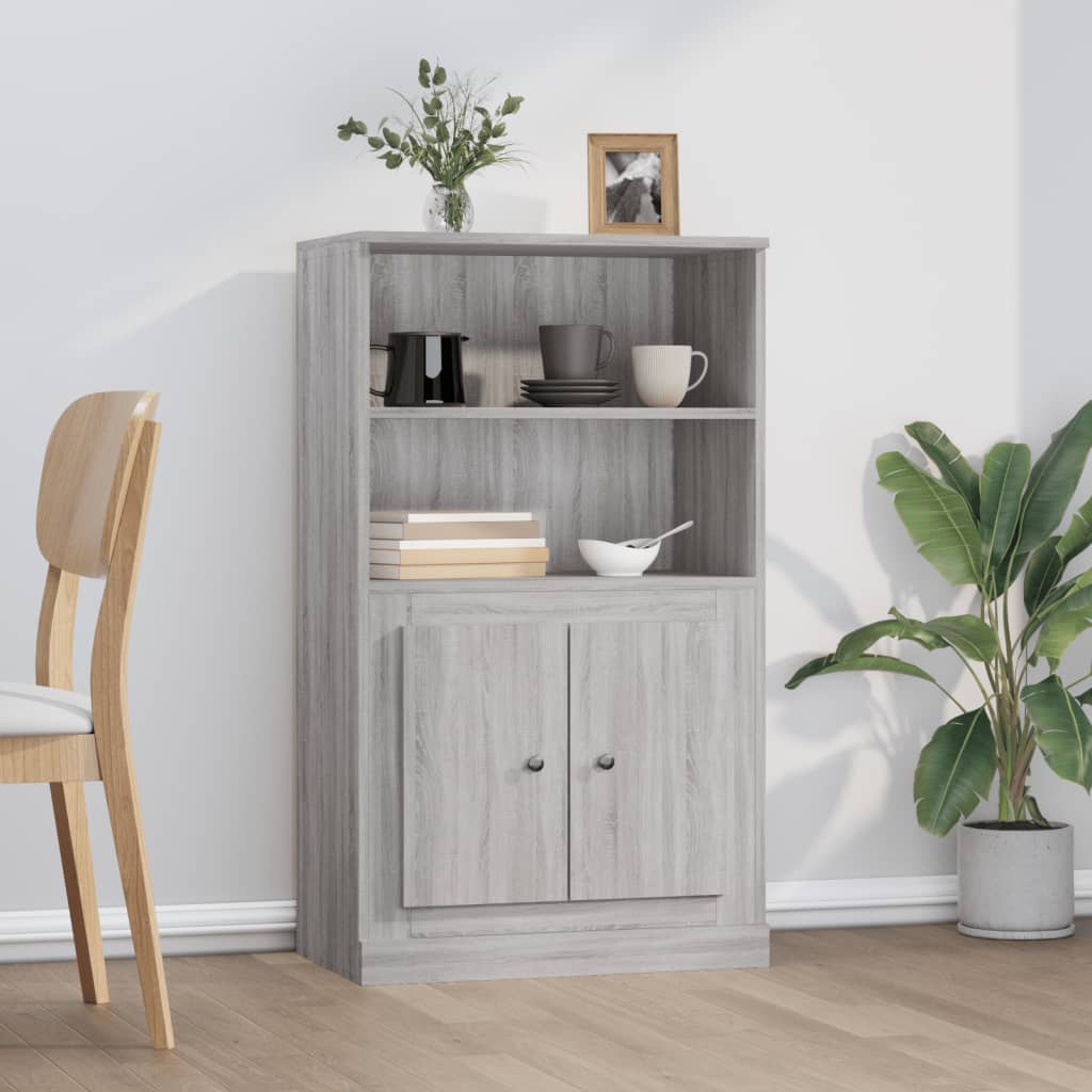 Hoge kast 60x35,5x103,5 cm bewerkt hout grijs sonoma eikenkleur is nu te koop bij PeponiXL, paradijselijk wonen!