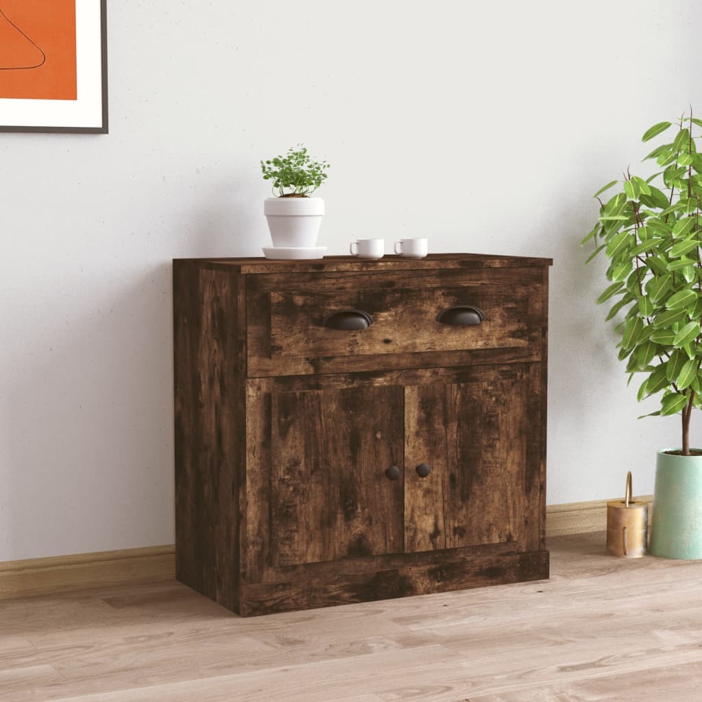 Dressoir 70x35,5x67,5 cm bewerkt hout gerookt eikenkleurig is nu te koop bij PeponiXL, paradijselijk wonen!