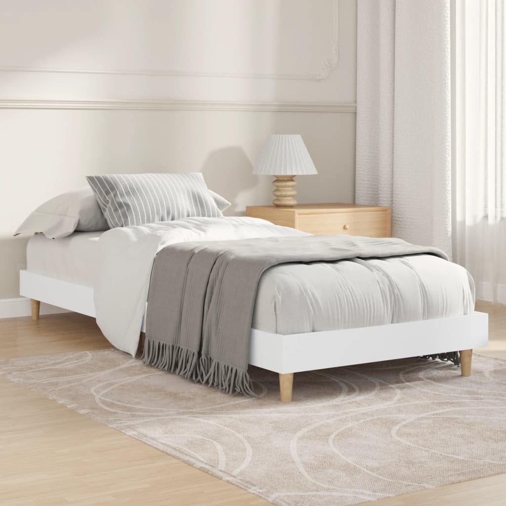 Bedframe bewerkt hout wit 75x190 cm is nu te koop bij PeponiXL, paradijselijk wonen!