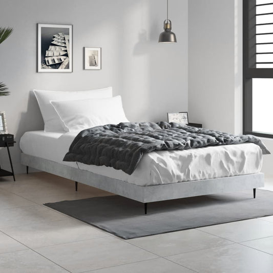 Bedframe bewerkt hout betongrijs 90x200 cm is nu te koop bij PeponiXL, paradijselijk wonen!