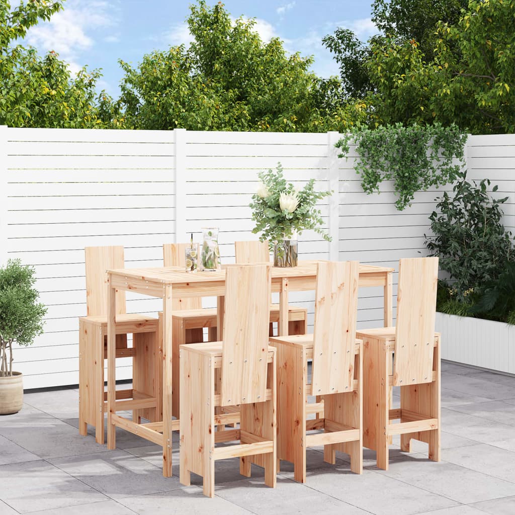 7-delige Barset massief grenenhout is nu te koop bij PeponiXL, paradijselijk wonen!