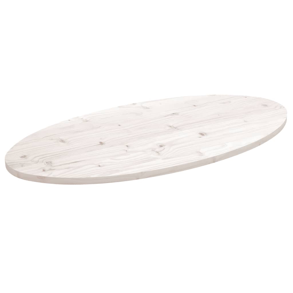 Tafelblad ovaal 100x50x2,5 cm massief grenenhout wit is nu te koop bij PeponiXL, paradijselijk wonen!