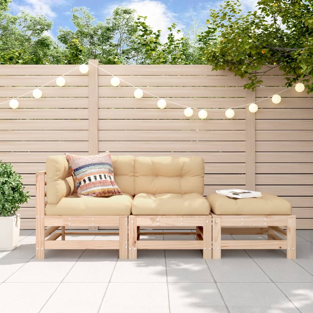 3-delige Loungeset massief grenenhout is nu te koop bij PeponiXL, paradijselijk wonen!