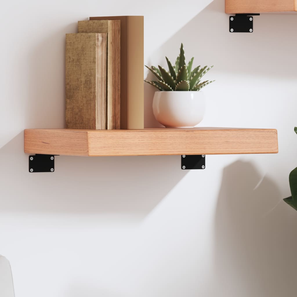 Wandschap 40x20x6 cm behandeld massief eikenhout lichtbruin is nu te koop bij PeponiXL, paradijselijk wonen!