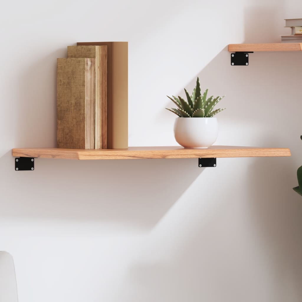 Wandschap 60x30x2 cm behandeld massief eikenhout lichtbruin is nu te koop bij PeponiXL, paradijselijk wonen!