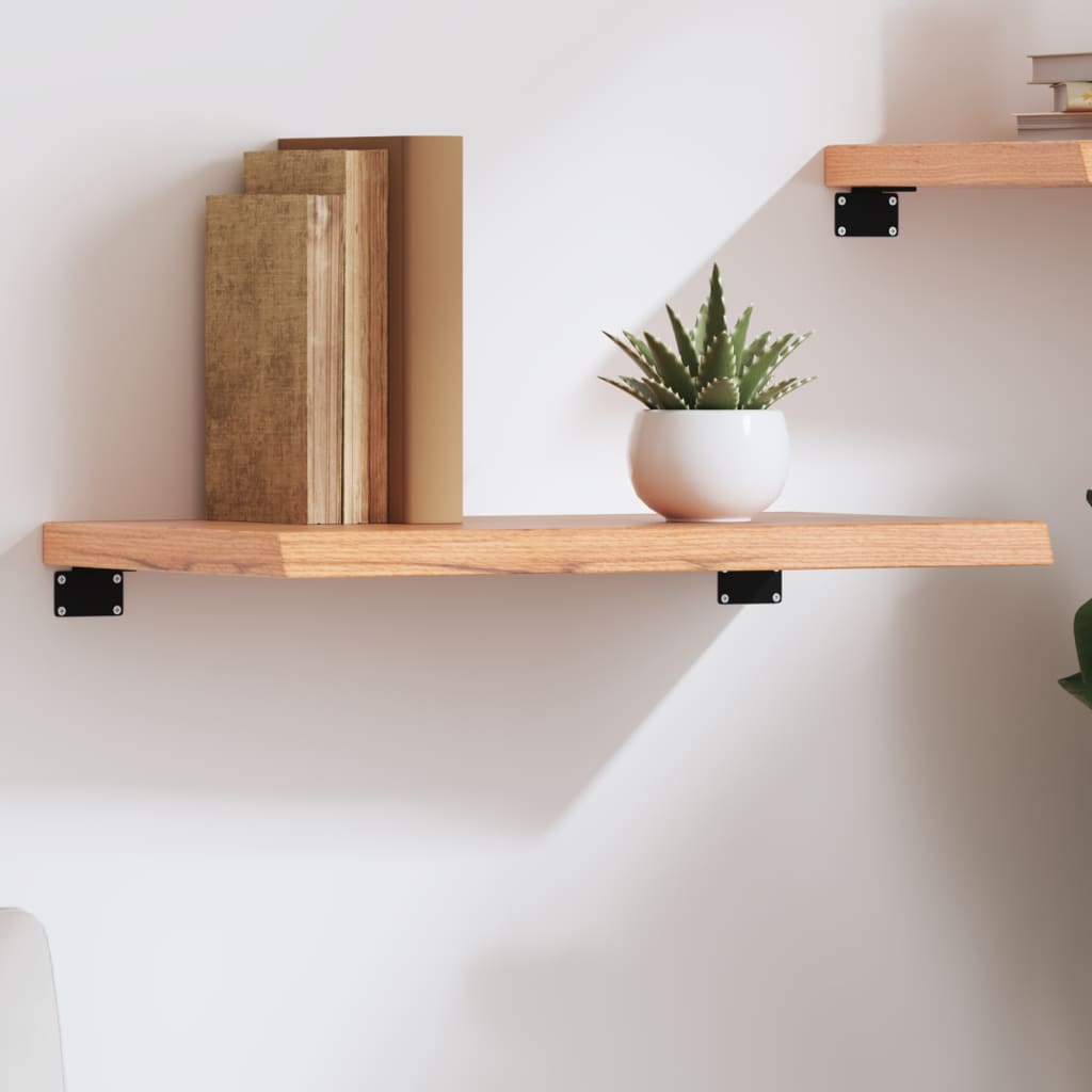Wandschap 60x30x(2-4) cm behandeld massief eikenhout lichtbruin is nu te koop bij PeponiXL, paradijselijk wonen!