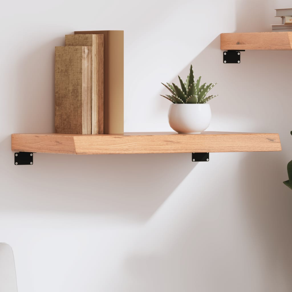 Wandschap 60x30x(2-6) cm behandeld massief eikenhout lichtbruin is nu te koop bij PeponiXL, paradijselijk wonen!