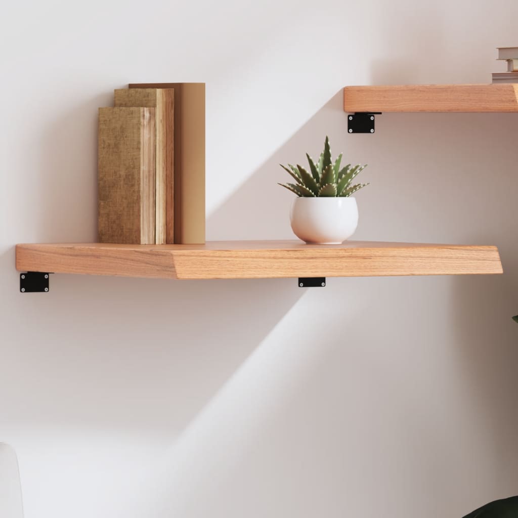 Wandschap 60x50x(2-6) cm behandeld massief eikenhout lichtbruin is nu te koop bij PeponiXL, paradijselijk wonen!