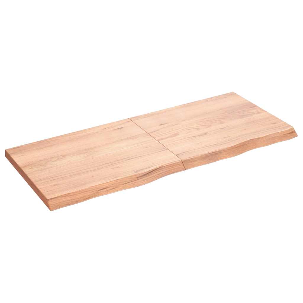Wandschap 120x50x(2-4)cm behandeld massief eikenhout lichtbruin is nu te koop bij PeponiXL, paradijselijk wonen!