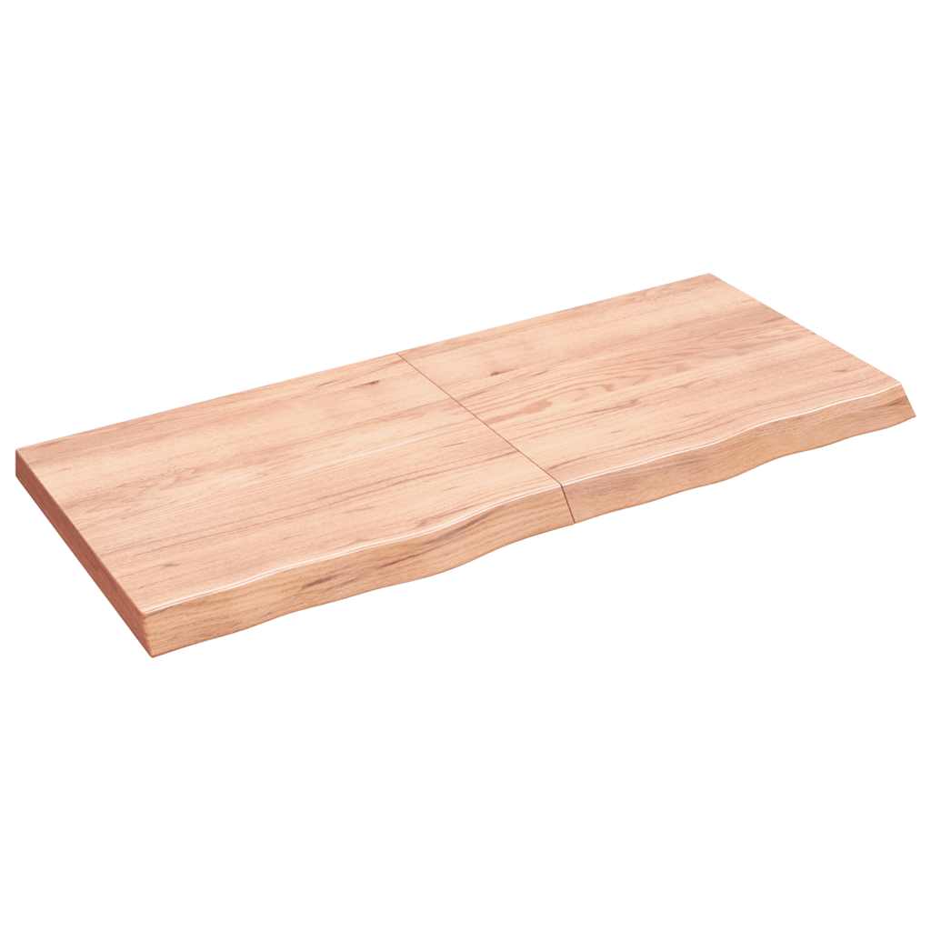 Wandschap 140x60x(2-6)cm behandeld massief eikenhout lichtbruin is nu te koop bij PeponiXL, paradijselijk wonen!