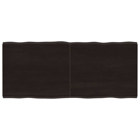 Tafelblad natuurlijke rand 140x60x(2-4)cm eikenhout donkerbruin is nu te koop bij PeponiXL, paradijselijk wonen!