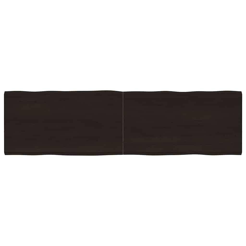 Tafelblad natuurlijke rand 180x50x(2-4)cm eikenhout donkerbruin is nu te koop bij PeponiXL, paradijselijk wonen!