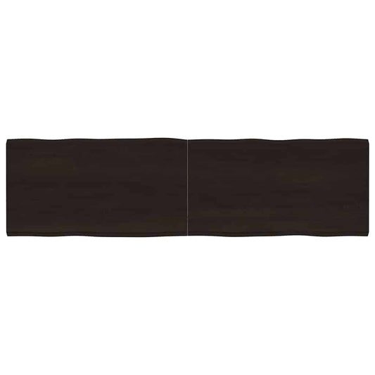 Tafelblad natuurlijke rand 180x50x(2-4)cm eikenhout donkerbruin is nu te koop bij PeponiXL, paradijselijk wonen!