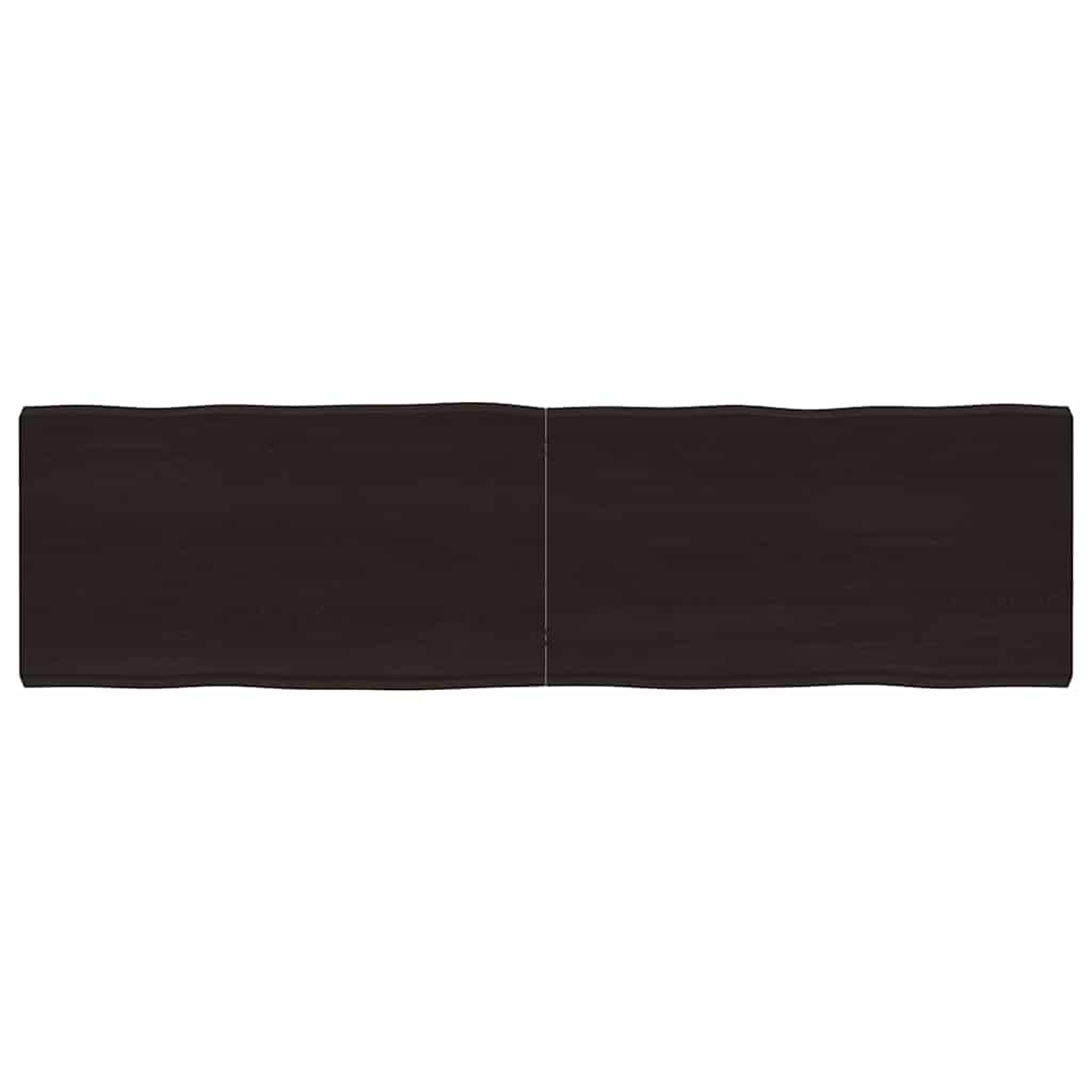 Tafelblad natuurlijke rand 180x50x(2-6)cm eikenhout donkerbruin is nu te koop bij PeponiXL, paradijselijk wonen!