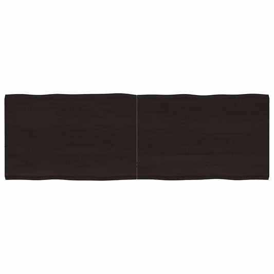 Tafelblad natuurlijke rand 180x60x(2-4)cm eikenhout donkerbruin is nu te koop bij PeponiXL, paradijselijk wonen!