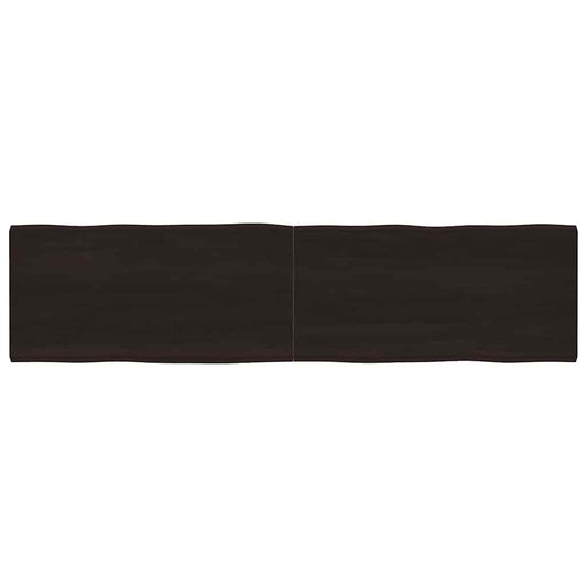 Tafelblad natuurlijke rand 200x50x(2-6)cm eikenhout donkerbruin is nu te koop bij PeponiXL, paradijselijk wonen!