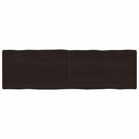 Tafelblad natuurlijke rand 200x60x(2-4)cm eikenhout donkerbruin is nu te koop bij PeponiXL, paradijselijk wonen!