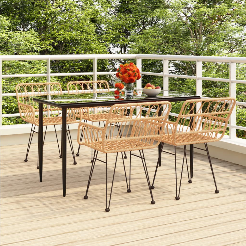 5-delige Tuinset poly rattan is nu te koop bij PeponiXL, paradijselijk wonen!
