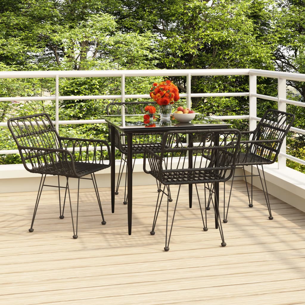 5-delige Tuinset poly rattan zwart is nu te koop bij PeponiXL, paradijselijk wonen!