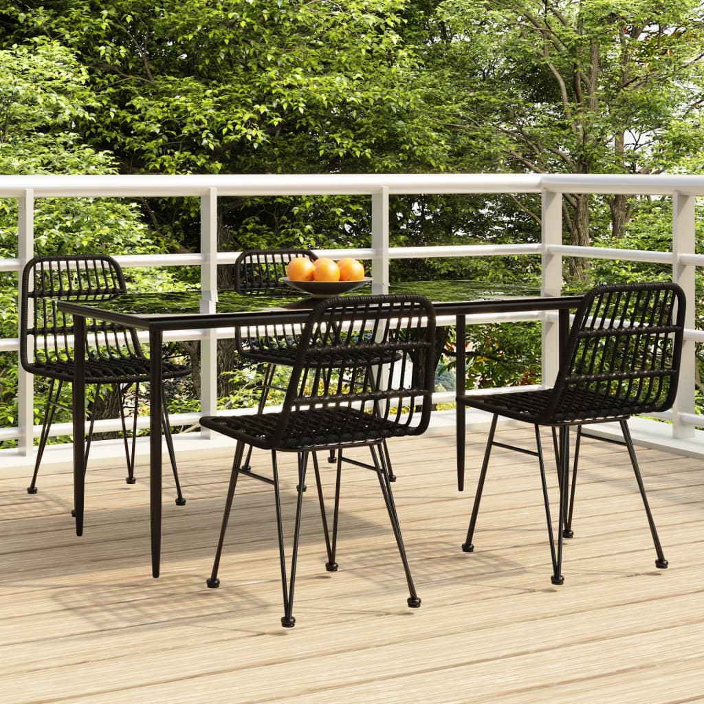 5-delige Tuinset poly rattan zwart is nu te koop bij PeponiXL, paradijselijk wonen!