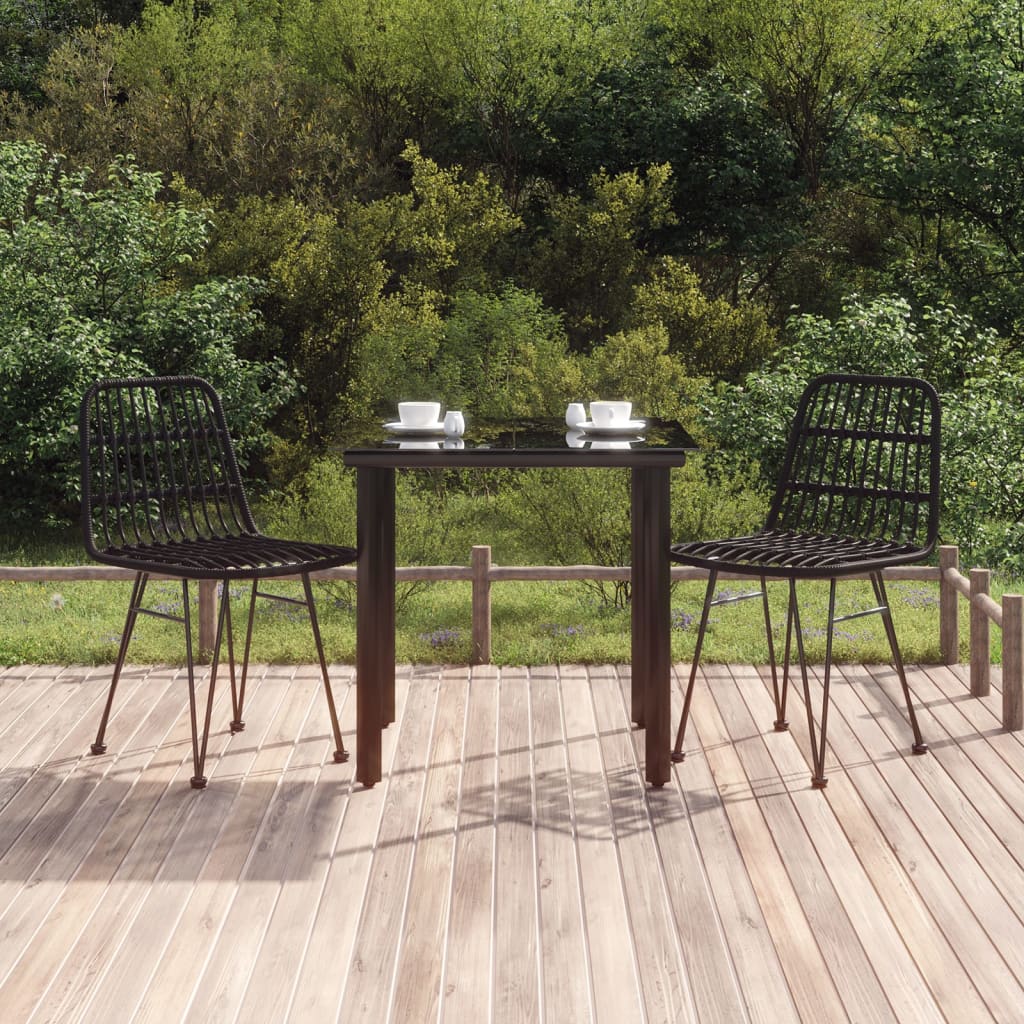 3-delige Tuinset poly rattan zwart is nu te koop bij PeponiXL, paradijselijk wonen!