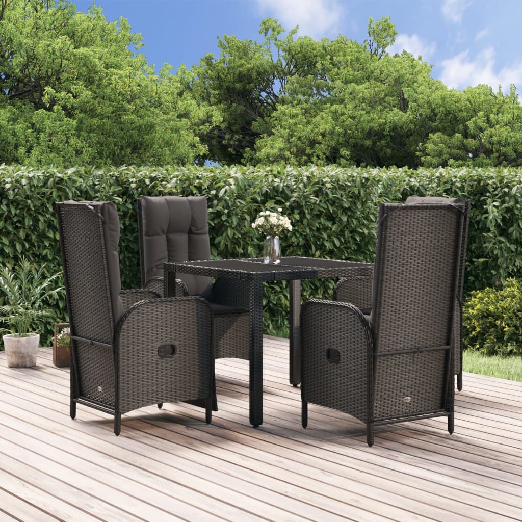 5-delige Tuinset met kussens poly rattan zwart is nu te koop bij PeponiXL, paradijselijk wonen!