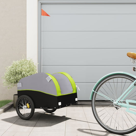 Fietstrailer 30 kg ijzer zwart en groen is nu te koop bij PeponiXL, paradijselijk wonen!