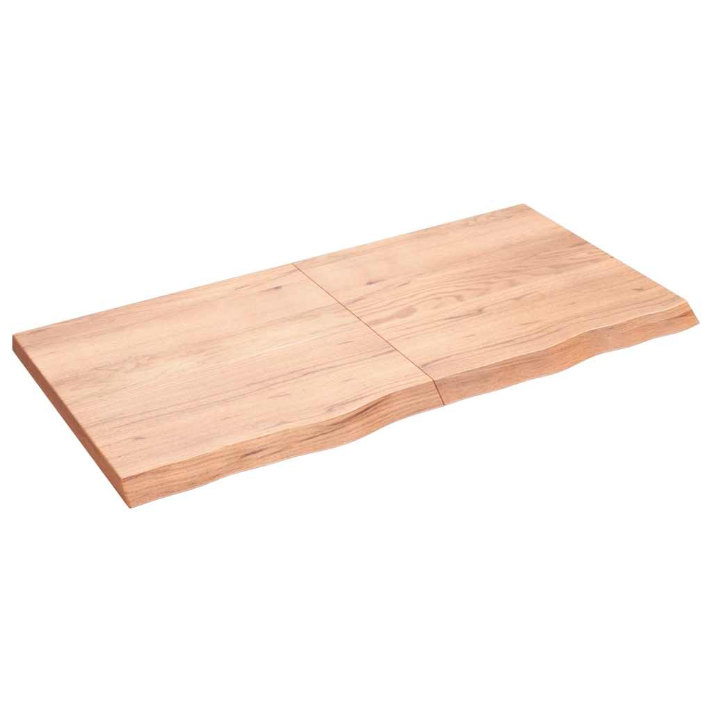 Tafelblad 120x60x(2-4)cm behandeld massief eikenhout lichtbruin is nu te koop bij PeponiXL, paradijselijk wonen!