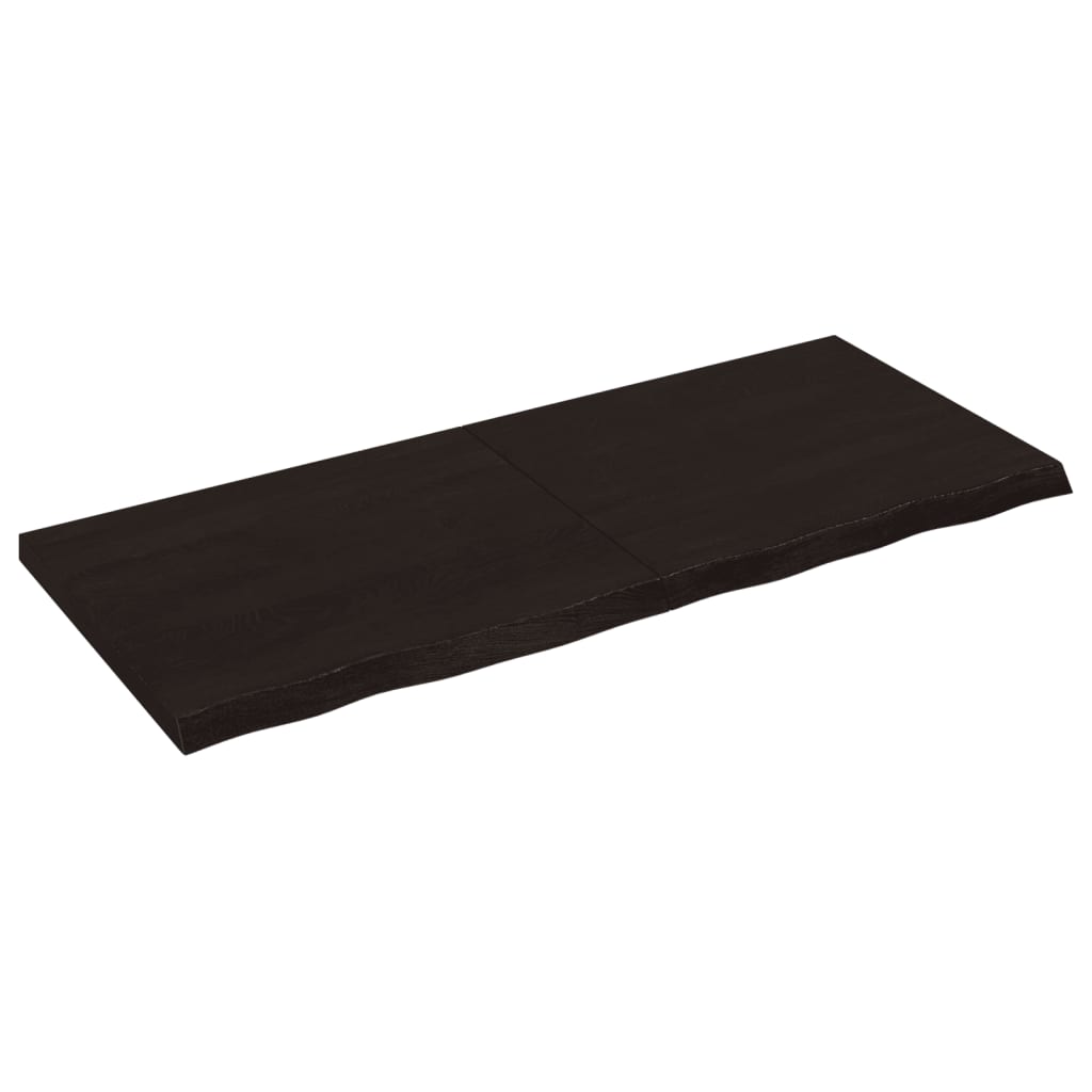 Tafelblad 120x50x(2-4)cm behandeld eikenhout donkerbruin is nu te koop bij PeponiXL, paradijselijk wonen!