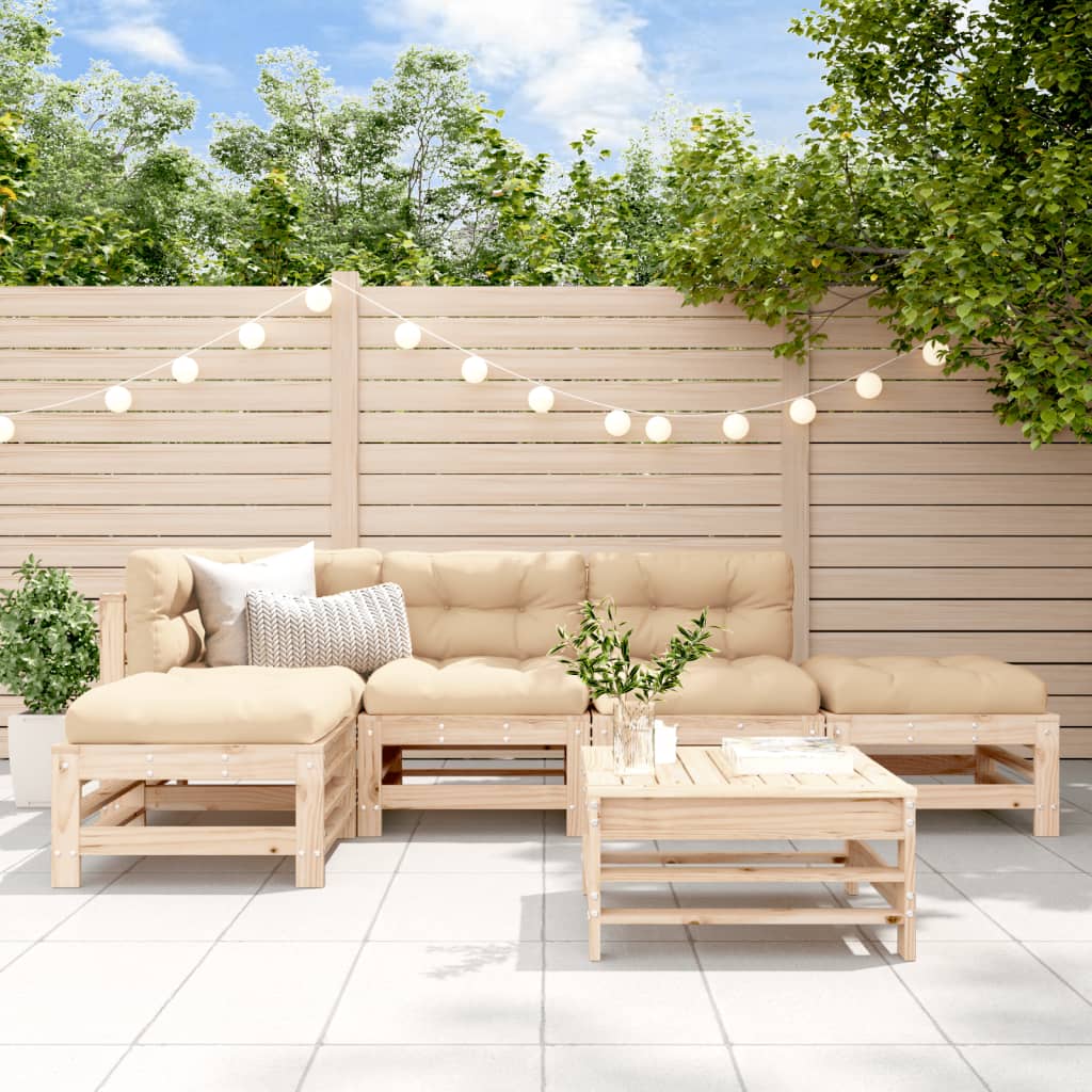 6-delige Loungeset massief grenenhout is nu te koop bij PeponiXL, paradijselijk wonen!